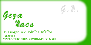 geza macs business card